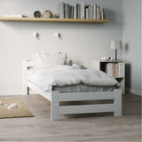 Lit en bois avec sommier à lattes, lit moderne, cadre de lit en pin massif, lit simple, lit en bois massif, classique Confortable et durable | Maison de campagne bohème scandinave