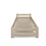 Lit en bois avec sommier à lattes, lit moderne, cadre de lit en pin massif, lit simple, lit en bois massif, classique Confortable et durable | Maison de campagne bohème scandinave