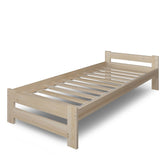 Lit en bois avec sommier à lattes, lit moderne, cadre de lit en pin massif, lit simple, lit en bois massif, classique Confortable et durable | Maison de campagne bohème scandinave