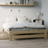 Lit en bois avec sommier à lattes, lit moderne, cadre de lit en pin massif, lit simple, lit en bois massif, classique Confortable et durable | Maison de campagne bohème scandinave