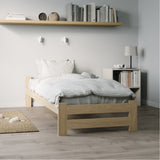 Lit en bois avec sommier à lattes, lit moderne, cadre de lit en pin massif, lit simple, lit en bois massif, classique Confortable et durable | Maison de campagne bohème scandinave