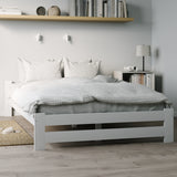Lit en bois avec sommier à lattes, lit moderne, cadre de lit en pin massif, lit simple, lit en bois massif, classique Confortable et durable | Maison de campagne bohème scandinave