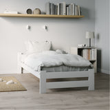 Lit en bois avec sommier à lattes, lit moderne, cadre de lit en pin massif, lit simple, lit en bois massif, classique Confortable et durable | Maison de campagne bohème scandinave