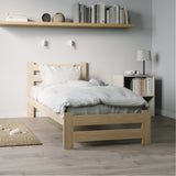 Lit en bois avec sommier à lattes, lit moderne, cadre de lit en pin massif, lit simple, lit en bois massif, classique Confortable et durable | Maison de campagne bohème scandinave