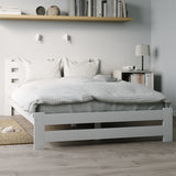 Lit en bois avec sommier à lattes, lit moderne, cadre de lit en pin massif, lit simple, lit en bois massif, classique Confortable et durable | Maison de campagne bohème scandinave