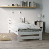 Lit en bois avec sommier à lattes, lit moderne, cadre de lit en pin massif, lit simple, lit en bois massif, classique Confortable et durable | Maison de campagne bohème scandinave
