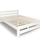 Lit en bois avec sommier à lattes, lit moderne, cadre de lit en pin massif, lit simple, lit en bois massif, classique Confortable et durable | Maison de campagne bohème scandinave