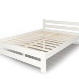 Lit en bois avec sommier à lattes, lit moderne, cadre de lit en pin massif, lit simple, lit en bois massif, classique Confortable et durable | Maison de campagne bohème scandinave