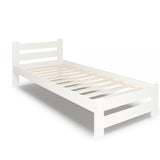 Lit en bois avec sommier à lattes, lit moderne, cadre de lit en pin massif, lit simple, lit en bois massif, classique Confortable et durable | Maison de campagne bohème scandinave
