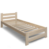 Lit en bois avec sommier à lattes, lit moderne, cadre de lit en pin massif, lit simple, lit en bois massif, classique Confortable et durable | Maison de campagne bohème scandinave