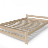 Lit en bois avec sommier à lattes, lit moderne, cadre de lit en pin massif, lit simple, lit en bois massif, classique Confortable et durable | Maison de campagne bohème scandinave