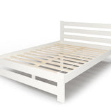 Lit en bois avec sommier à lattes, lit moderne, cadre de lit en pin massif, lit simple, lit en bois massif, classique Confortable et durable | Maison de campagne bohème scandinave