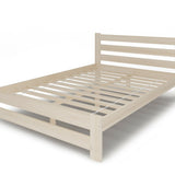 Lit en bois avec sommier à lattes, lit moderne, cadre de lit en pin massif, lit simple, lit en bois massif, classique Confortable et durable | Maison de campagne bohème scandinave