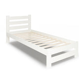 Lit en bois avec sommier à lattes, lit moderne, cadre de lit en pin massif, lit simple, lit en bois massif, classique Confortable et durable | Maison de campagne bohème scandinave