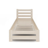 Lit en bois avec sommier à lattes, lit moderne, cadre de lit en pin massif, lit simple, lit en bois massif, classique Confortable et durable | Maison de campagne bohème scandinave