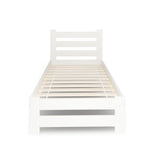 Lit en bois avec sommier à lattes, lit moderne, cadre de lit en pin massif, lit simple, lit en bois massif, classique Confortable et durable | Maison de campagne bohème scandinave