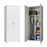 Mehrzweckschrank 75 cm breit mit Türen & Einlegeböden | Vielseitiger Haushaltsschrank für Vorräte, Putzmittel, Akten | Universalschrank für Haushalt, Flur, Büro, Keller | 75x35x184 cm (BxTxH) | Weiß
