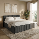 Home Collective Polsterbett 120x200 140x200 160x200 180x200 cm Bett inkl. Lattenrost Doppelbett Bettgestell mit Stauraum option | weicher Chenille-Stoff | Schlafzimmer Jugendzimmer Bettgestell | bis 240 kg belastbar