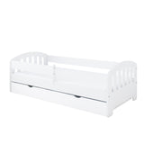 Kinderbett 80x160 | 80x180 | 90x200 cm mit Matratze (optional), Schublade, Rausfallschutz & Lattenrost in 5 Farben