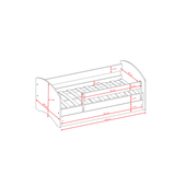 Kinderbett 80x160 und 180x80 cm mit Matratze (optional), Rausfallschutz, Lattenrost & Schublade in weiß mit Einhorn, Pferd, Feuerwehr oder Fee Motiv Mädchen Bett