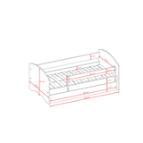 Kinderbett 80x160 und 180x80 cm mit Matratze (optional), Rausfallschutz, Lattenrost & Schublade in weiß mit Einhorn, Pferd, Feuerwehr oder Fee Motiv Mädchen Bett