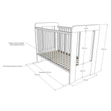 Babybett Gitterbett mit Teddybär, Prinzessin ode Prinz Gravur 60x120 mit Matratze (optional) höhenverstellbar | herausnehmbare Sprossen weiss Made in Europe
