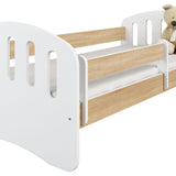 Lit enfant 80x160 | 80x180 cm avec matelas, tiroir (en option), protection antichute &amp; sommier à lattes en lit garçon fille blanc, rose, gris ou naturel