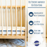Kindermatratze »AERO PLUS mit Ventilationsstreifen « 10 cm hoch, Babymatratze 60x120 I 70x140 I 80x160 I 80x180 I 90x200 Matratze für Babybett oder Kinderbett, Körpergewicht bis 60kg