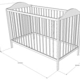 Babybett Gitterbett 60x120 cm mit Matratze (optional) höhenverstellbar | herausnehmbare Sprossen Stäbe weiß, grau oder natur Made in Europe