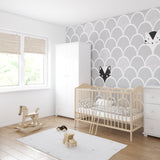 Babybett Gitterbett 60x120 cm mit Matratze (optional) höhenverstellbar | herausnehmbare Sprossen Stäbe weiß, grau oder natur Made in Europe