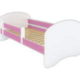 Kinderbett 70x140 | 80x160 | 80x180 cm mit Matratze, Schublade (optional), Rausfallschutz & Lattenrost in weiß, pink, grau oder natur Mädchen Jungen Bett