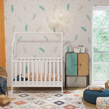 Lit bébé lit cabane 60x120 | Barreaux 70x140 cm réglables en hauteur et amovibles avec matelas (en option) | blanc très stable Fabriqué en Europe 140 x 70