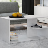 Table basse blanc, chêne artisanal marron ou Sonoma, table d'appoint design loft, surface résistante aux rayures, côté table de salon 91x51x40 cm (LxLxH)