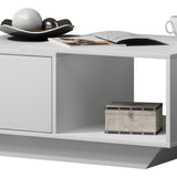 Couchtisch weiss oder Sonoma, Beistelltisch Loft Design, kratzfeste Oberfläche, Wohnzimmer Couch Tisch Beistell 90x60x42 cm (LxBxH)