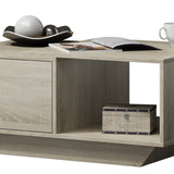 Couchtisch weiss oder Sonoma, Beistelltisch Loft Design, kratzfeste Oberfläche, Wohnzimmer Couch Tisch Beistell 90x60x42 cm (LxBxH)