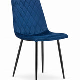 Esszimmerstuhl Wohnzimmerstuhl Stuhl mit Velours-Sitz mit schwarzen Metallbeinen, ergonomisch, ideal für Wohnzimmer, Büro, Schlafzimmer oder Esszimmer, maximale Belastung: 120 kg