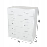Meuble à chaussures blanc avec cinq compartiments, couloir, chambre à coucher, étagère à chaussures, meuble à chaussures étroit 85x74x35cm (HxLxP)