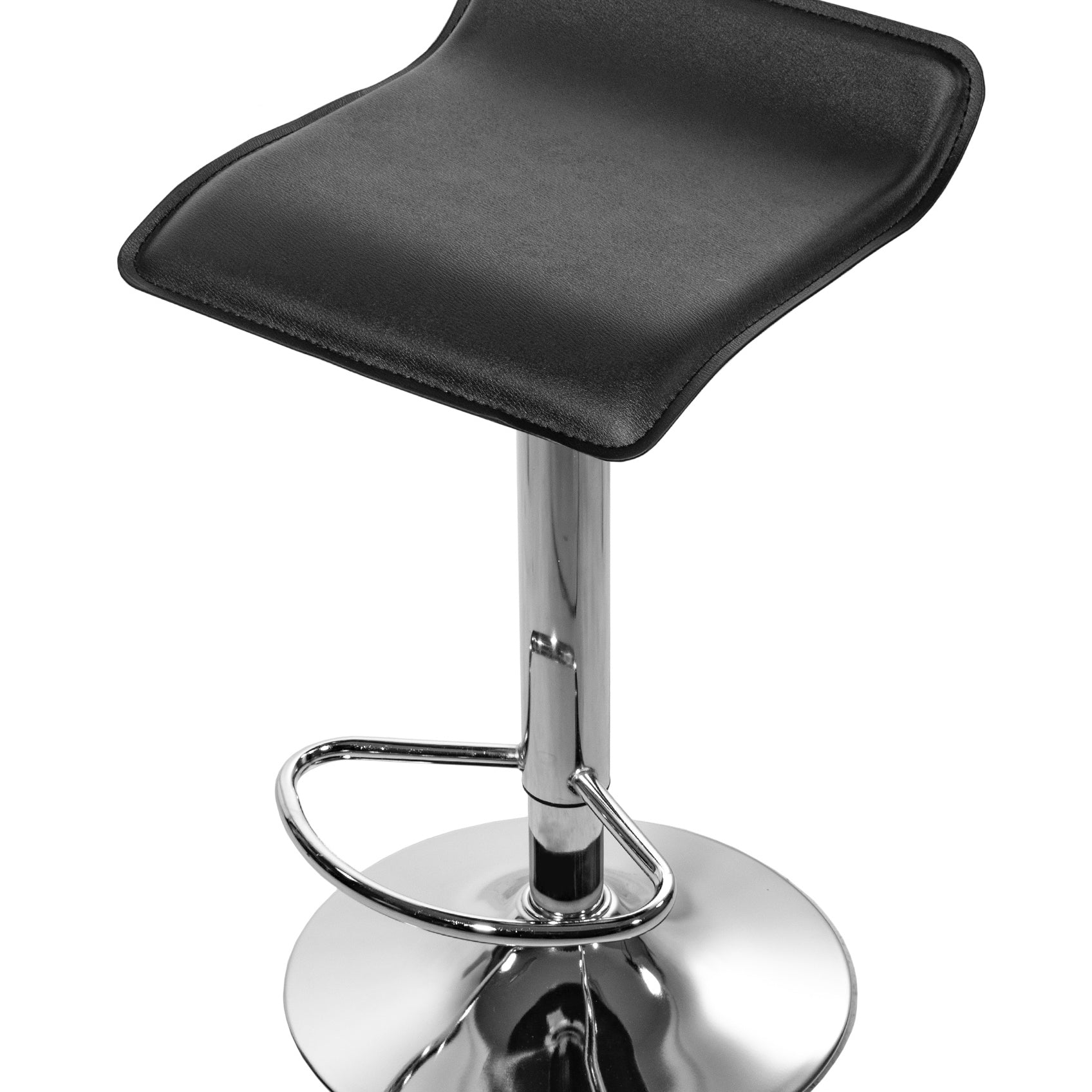 Tabouret de bar chaise de bar avec revêtement en simili cuir en noir | Chaise de bar réglable en hauteur, rotative et chargeable jusqu'à 120 kg