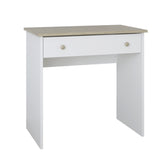 Bureau, bureau pour enfants d'une hauteur de travail de 79 cm et d'un tiroir en blanc, bleu, rose ou naturel Fabriqué en Europe
